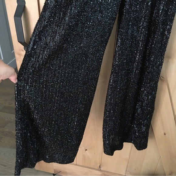 ANTHROPOLOGIE MAEVE Disco Jumpsuit Black Size 6 - Picture 9 of 11